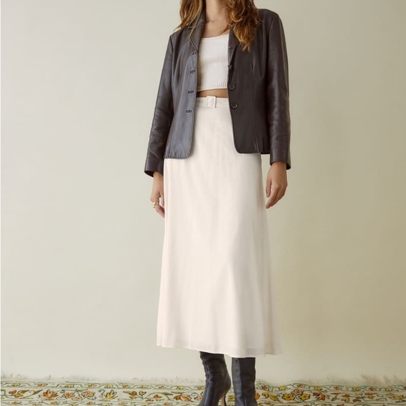 1HR SALE ⚡Reformation Falcon Skirt (Cream)